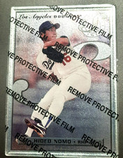 HIDEO NOMO-1996 LEAF STEEL METAL CARD-W/ FILM ⚾️ BASEBALL CARD-LA DODGERS #11