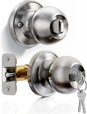 Veise Keyed Entry Door Knob, Bedroom Door Lock with Keys, Heavy-Duty Rust-Proof
