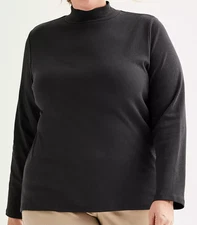 Croft & Barrow Size 2X Black mock neck knit top, long sleeve, NWT