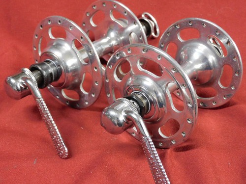 Vintage Campagnolo #1035 Nuovo Record High Flange Hubs & Skewers 36H Italian