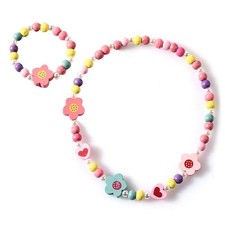 Children's cartoon necklace, colorful animal children jewelry, flower beads, fashionable bracelet...