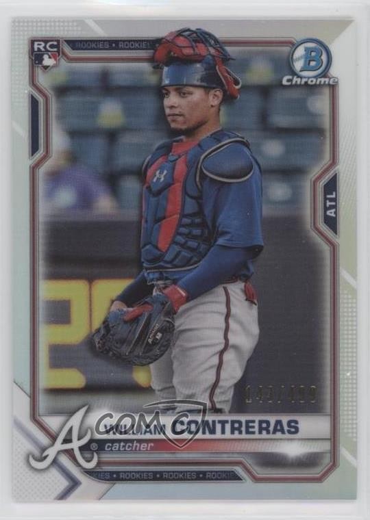 2021 Bowman Chrome Refractor 143/499 William Contreras #38 4n0