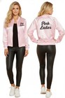 Womens Pink Ladies Jacket Fancy Dress Grease Film Costume Ladies Pink Jacket