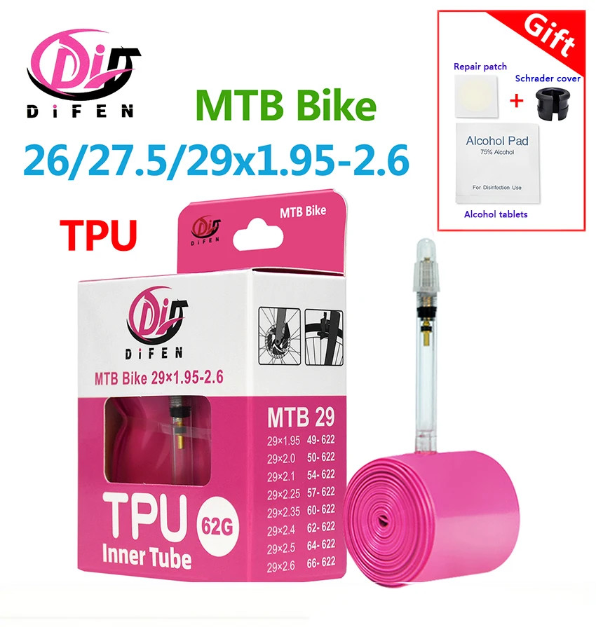 Tubo interno bici TPU MTB 26 27,5 29 pollici tubo pneumatico mountain bike 1,95-2,6 US foto 2