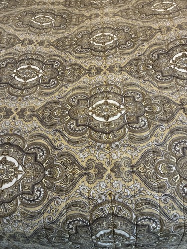 Ralph Lauren QUILT Coverlet FULL QUEEN Colchester Medallion Brown Tan Gold 86x86
