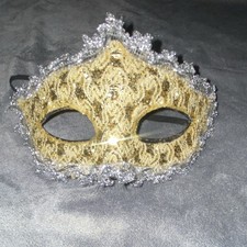 Venetian Masquerade Eyemask Gold Silver Black Adjustable One Size Halloween