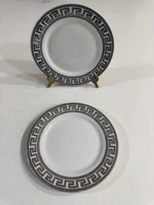 Set Of 2pc Fine Porcelain platinum Design Czech Republic Dessert plate 7.5 