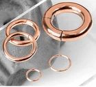 12-2g 8-22mm Hinge Segment Ring Heavy Gauge Septum Earing Clicker Hoop Rose Gold