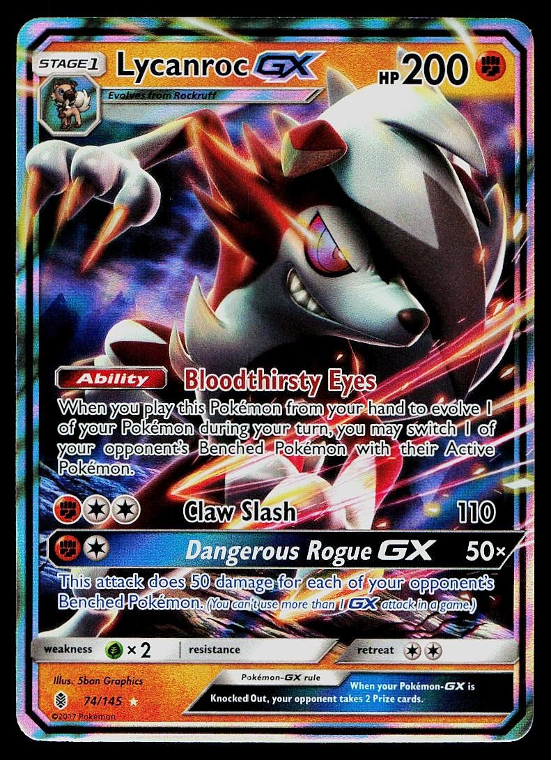 Pokemon Card Guardians Rising Lycanroc GX 74/145 Ultra Rare