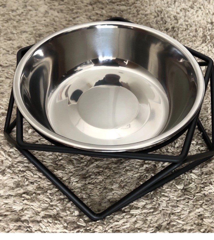 FRISCO~ Stainless steel Small Dog/cat Bowl with decorative Metal stand 4” Bowl
