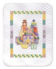 Jack in The Box Baby Quilt Stamped for Cross Stitch Kit, 34"x43", by The Yard