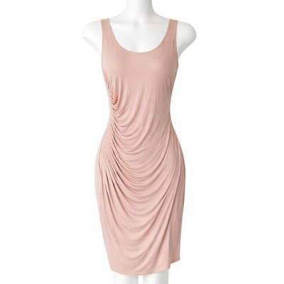 Bailey 44 Rose Pink Ruched Sleeveless Bodycon Dress Women's Large