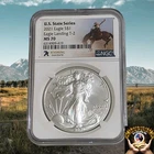 WYOMING 2021 T-2 American Silver Eagle WYOMING State Series $1 NGC MS70,