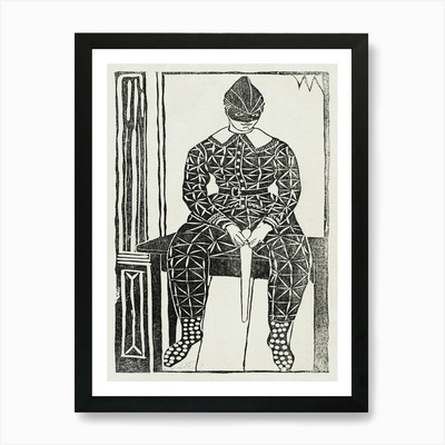 Harlekin (um 1899), Samuel Jessurun gerahmtes Wandbild Poster Leinwanddruck Bild