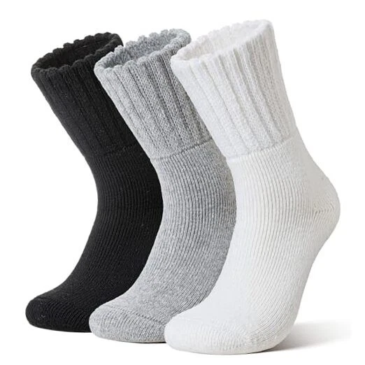Merino Wool Socks Thermal Winter Ski Warm Thick Cozy Medium Black White Grey