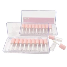 Pink lip gloss tubes with wand empty bottles 3.5ml Clear Mini Refillable lip ...