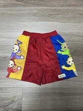 NWOTS Rare VTG 1998 Teletubbies Red Kids Nylon Swimming Trunks PBS Kids SZ 4T