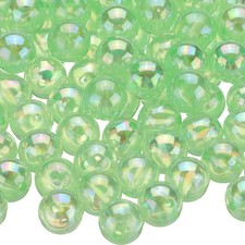 100pcs Acrylic Round Beads AB Colors 12mm Loose Craft Beads Green AB