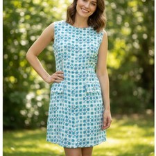 Vintage 60s Style Skirted Romper MOD Floral Playsuit Sleeveless Flower Power