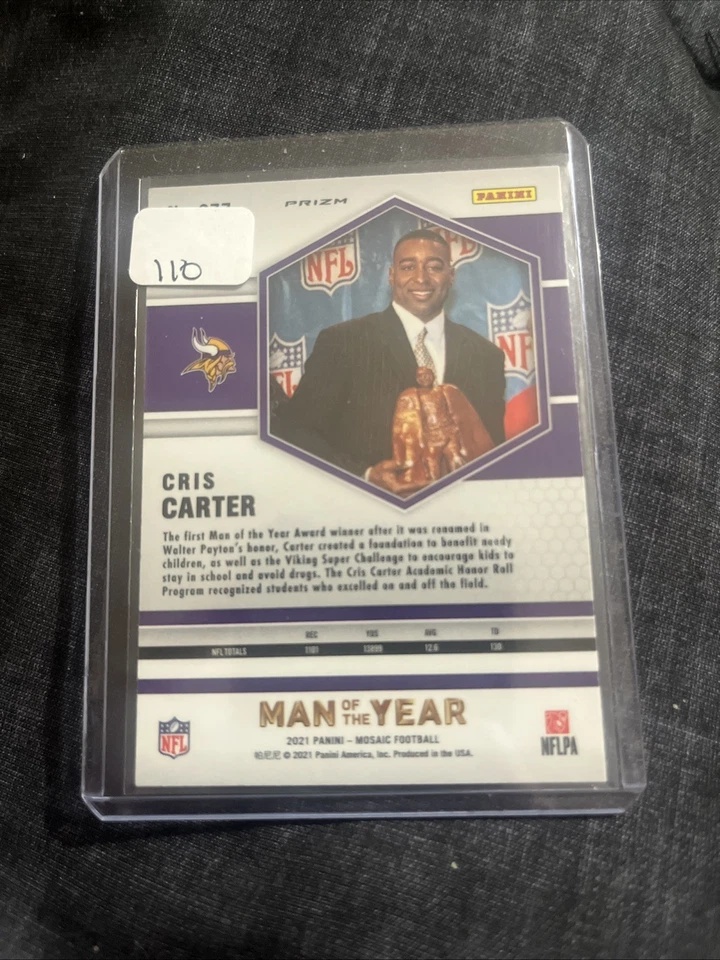 2021 Panini Mosaic-Man of the Year Cris Carter #277 Mosaic Reactive Orange Prizm - Image 2 of 2