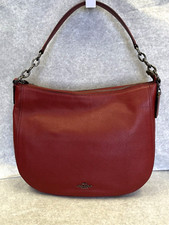 Coach Cherry Red Pebbled Leather Chelsea 32 Hobo Purse Bag Coach Cherry Red Pebbled Leather Chelsea 32 Hobo Purse Bag