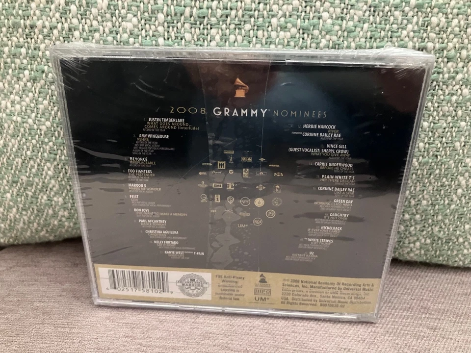 ЗАПЕЧАТАННЫЙ В ЗАВОДСКОЙ УПАКОВКЕ CD Grammy Nominees 2008 БЕСПЛАТНАЯ ДОСТАВКА Paul McCartney U2 Bon Jovi больше - Изображение 2 из 2