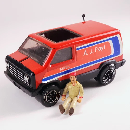 Vintage A. J. Foyt Nascar Racing Team Tonka Truck Van Toy Collectible USA Made