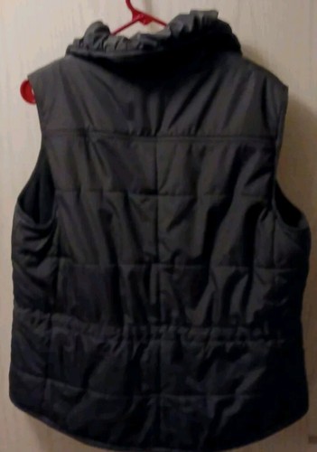 Colebrook Classics Woman XL Very Black Puffy Vest Outdoor Adj. Waist Zip & Snap - Picture 3 of 3