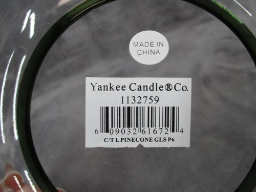 Yankee Candle Topper And Shade Set Pinecone Crackle Glass 4" Tall 2 Piece - Picture 13 of 13