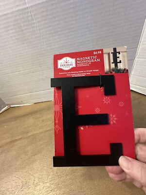 Holiday Time Magnetic Monogram Letter E for Stocking Holder/ Wreath Hanger 5''