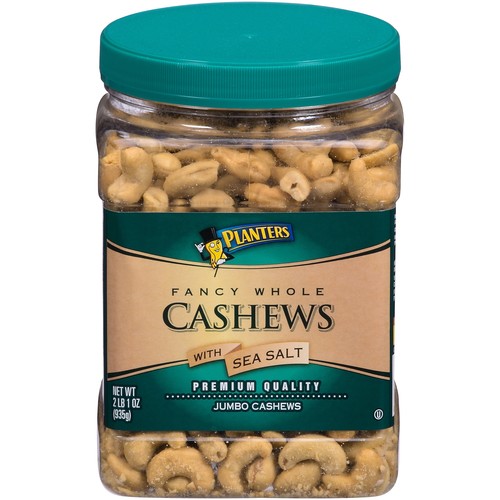 Whole Sea Salt Cashews 34 oz Jar,FAST SHIPPING