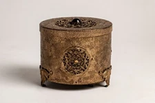 ANTIQUE THORENS BRASS MUSICAL RING BOX