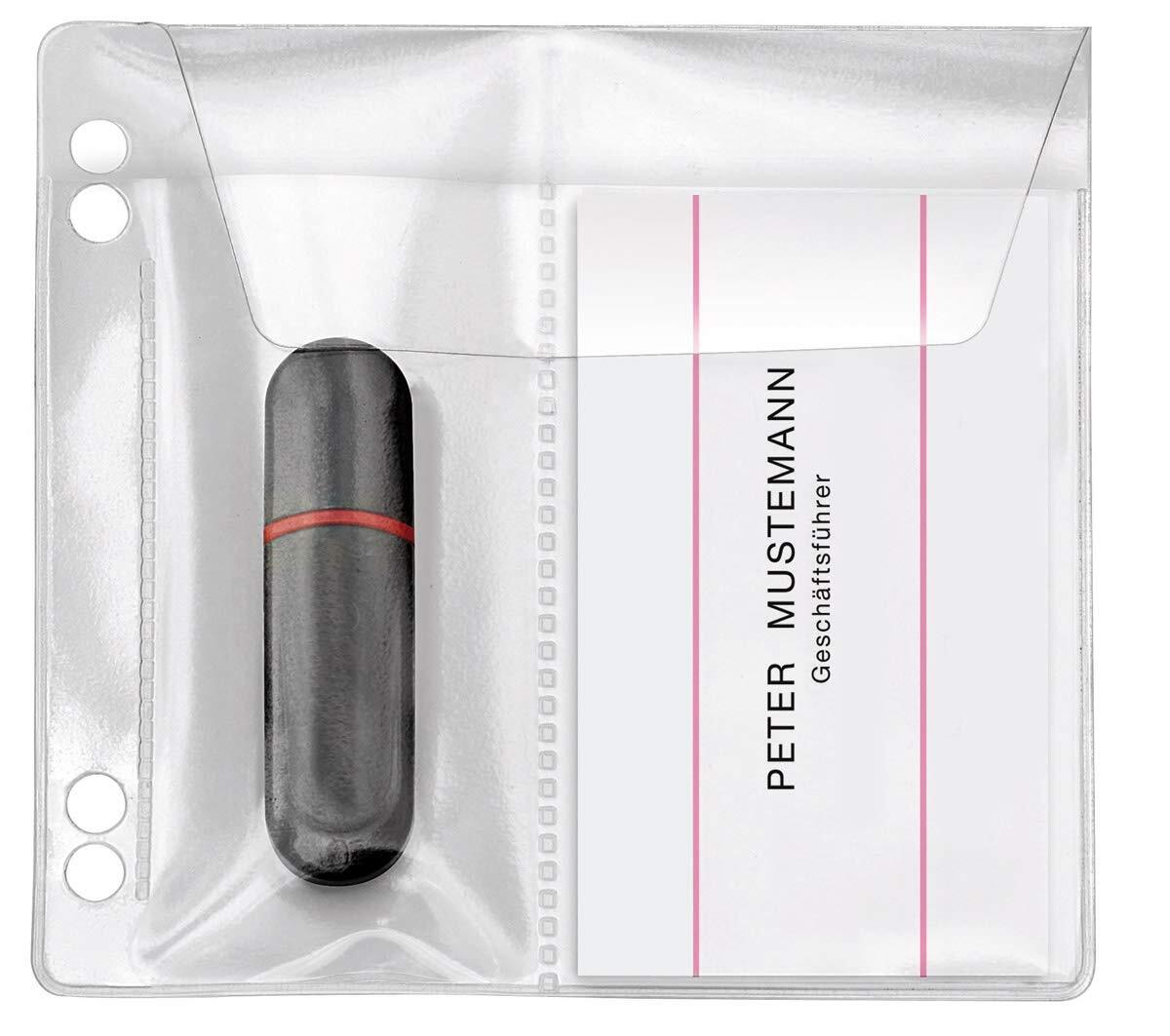 VELOFLEX 4377100 USB Memory Stick Sleeves for Filing/PVC Film 10 x 10 cm/Busines