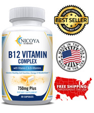 B-12 Complex 750MG  Vitamins B1, B2, B3, B5, B6, B8  B12, Energy  Metabolism