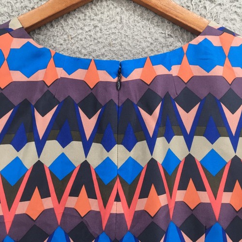 J.Crew A Line Shift Dress Womens 2 Geometric Print Multicolor Silk Short Sleeve - Picture 12 of 19