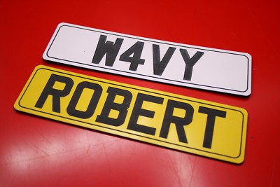 Kleines Laminat UK Reg Nummernschild personalisiert individuell Tür Werkzeugkiste Name Stick