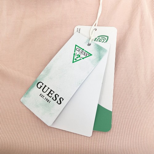 Guess Zama Button Detail Dress Sleeveless Bodycon Knit Mellow Pink Size 8 New - Picture 5 of 11
