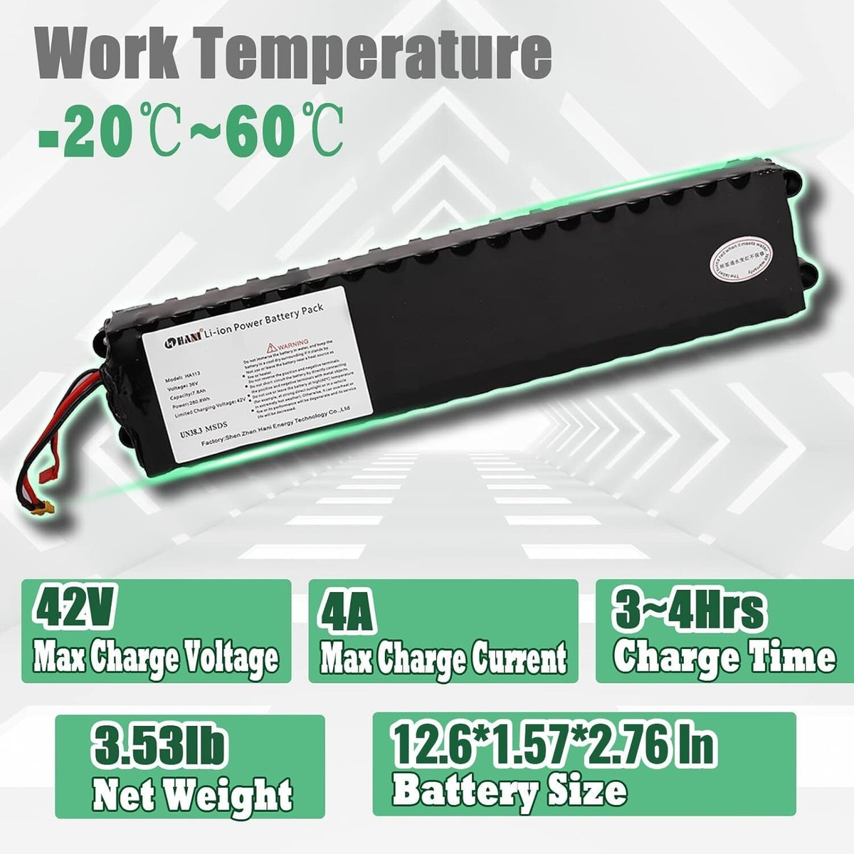 Electric Scooter Battery 36V 7.8Ah Li-ion Battery 280.8Wh
