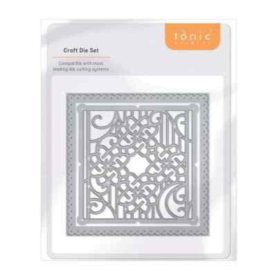 #4425  e - TONIC STUDIOS METAL CUTTING DIE - TRELLIS IRONWORK PATCHWORK DIE SET