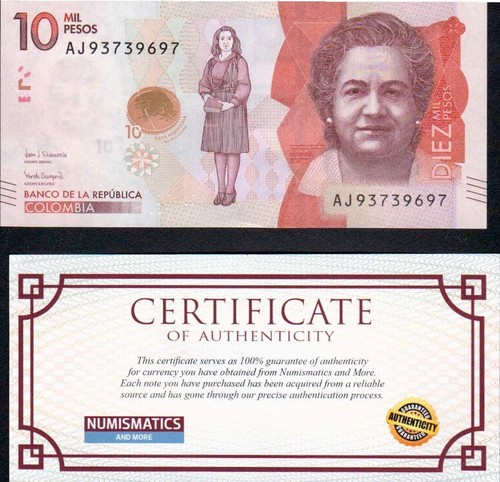 Colombia - 10000 Pesos 2020 BANKNOTE UNCIRC COA MONEY CURRENCY - Picture 1 of 2
