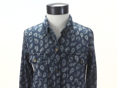 CURRENT/ELLIOT The Perfect Shirt Blue Paisley Sketch Relaxed Womens 1 fit S $198