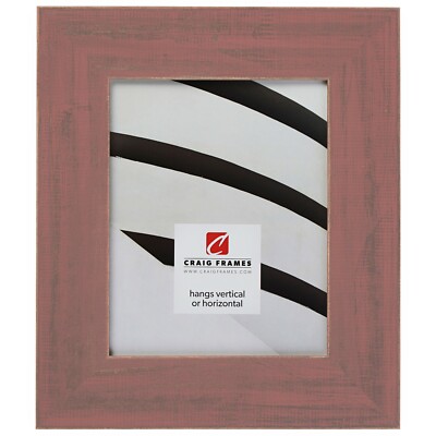 Craig Frames Jasper Wide, 2.5'' Rustic Weathered Red Picture Frame Poster Frame