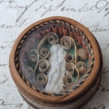 Reliquaire avec Paperolles XIXè Vierge Marie Boite Holy Mary Reliquary 19thC 