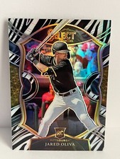 2021 Panini Select Concourse Level Zebra Prizm SSP Rookie Card Jared Oliva #77