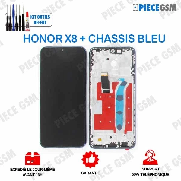 ECRAN LCD + VITRE TACTILE + FRAME pour HUAWEI HONOR X8 BLEU + outils - Photo 1/1