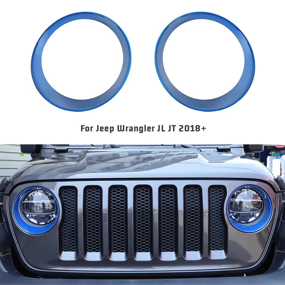 Blue Front Headlight Ring Cover Trim for 2018 Jeep wrangler JL