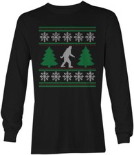 Bigfoot Christmas - Ugly Sweater Xmas Pattern Mythical Unisex Long Sleeve Shirt