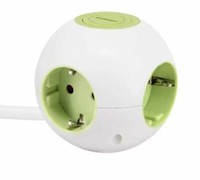 2 StüCk Gao Mehrfachsteckdose Power Globe SteckdosenwüRfel 4-Fach GrüN