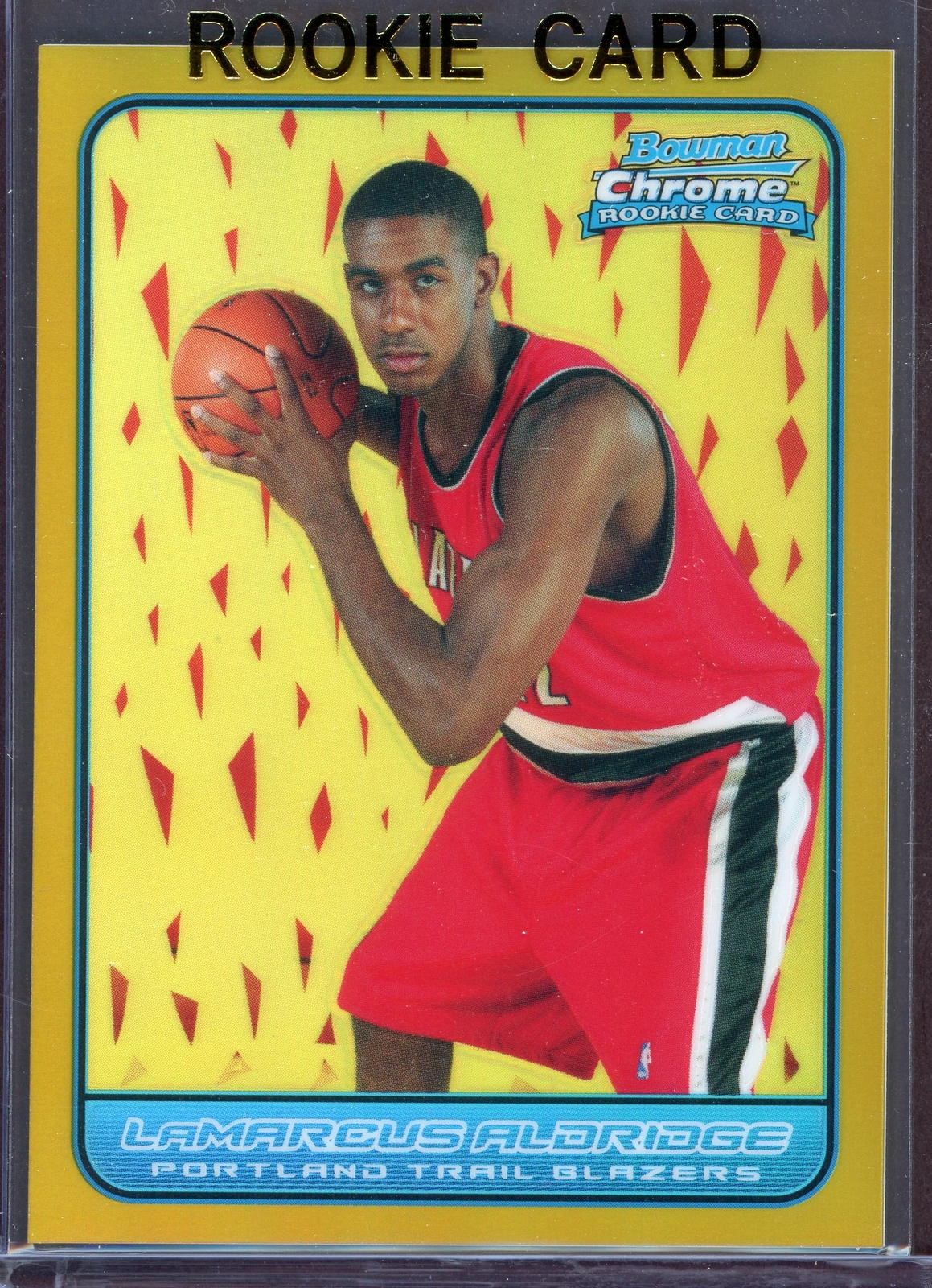 LAMARCUS ALDRIDGE ~ 2006-07 Bowman Chrome Refractors Gold Rookie RC #116 (#9/50)