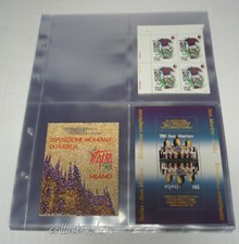 10 FOGLI CON 4 SCOMPARTI PER FRANCOBOLLI QUARTINE BF BLOCCHI ...